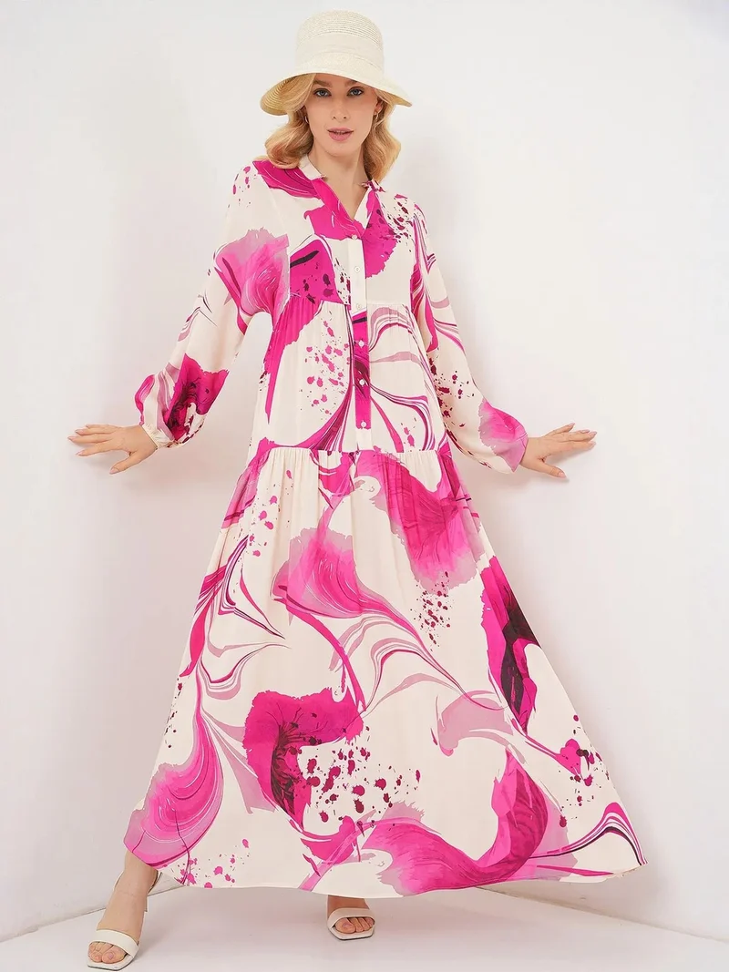 بيغ دارت BDART Patterned V-Neck Maxi Dress